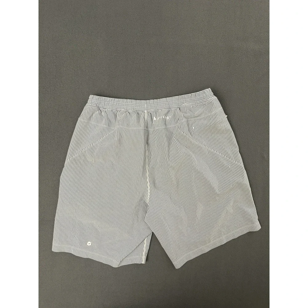 Birddogs Shorts Mens XXL White Blue Striped Performance Lined Athletic 2XL